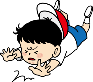 人が転ぶ