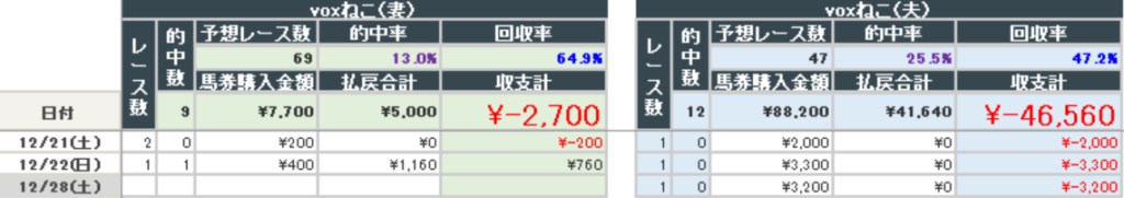 2024年12月28日までの結果(夫婦)