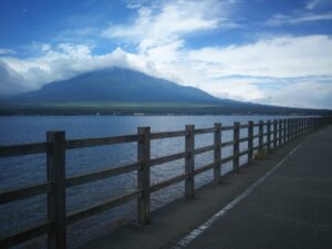 夏の車中泊　「長池親水公園駐車場」から見た富士山