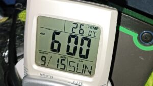 2024年9月15日 道の駅「すばしり」6:00の気温