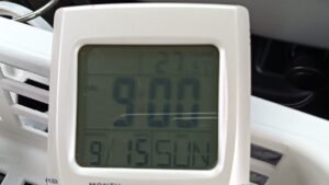 2024年9月15日 道の駅「すばしり」9:00の気温