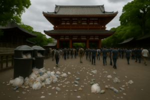 観光地にごみが散乱