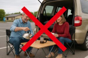 駐車場はキャンプ場ではない